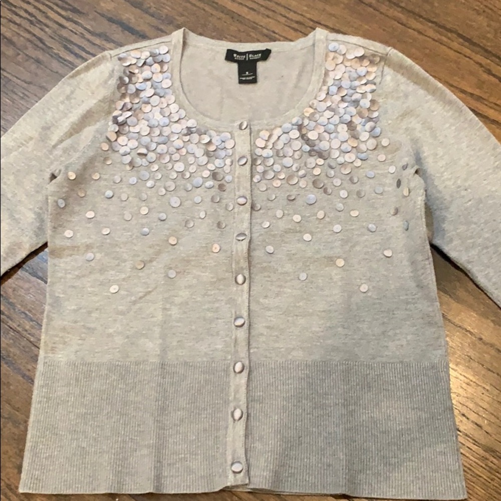 White House black market grey cardigan/sweater